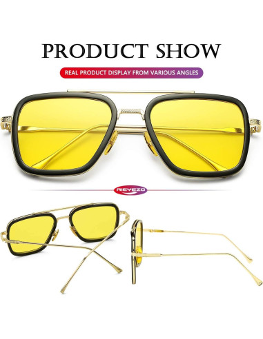 Gafas de sol AIEYEZO Tony Stark Cuadradas UV 100% - Unisex