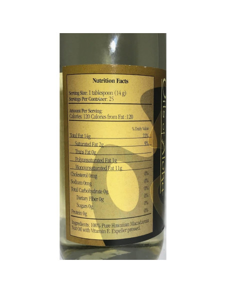 Aceite de Nuez de Macadamia Aloha 360 ml - Prensado en Frío