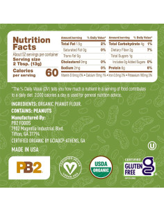 Mantequilla de Maní en Polvo Orgánica PB2 Pura 680g Sin Sal 2