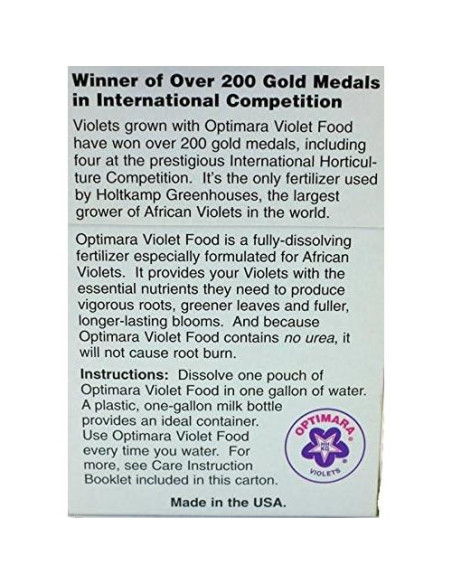Fertilizante Líquido para Violetas Optimara 14-12-14 6 Bolsas