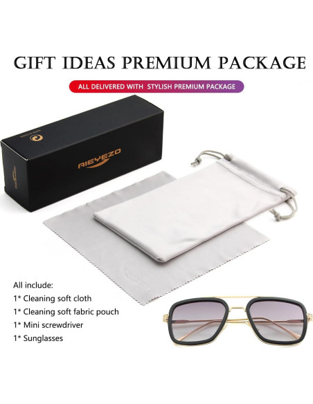 Gafas de sol AIEYEZO Tony Stark Cuadradas UV 100%