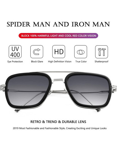 Gafas de sol AIEYEZO Tony Stark Cuadradas UV 100%