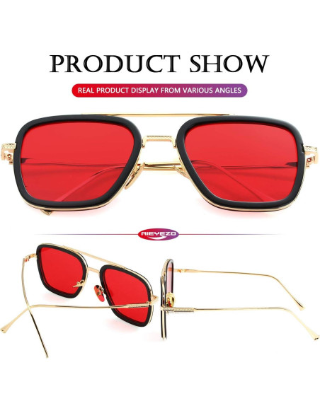 Gafas de sol AIEYEZO Tony Stark Cuadradas UV 100%