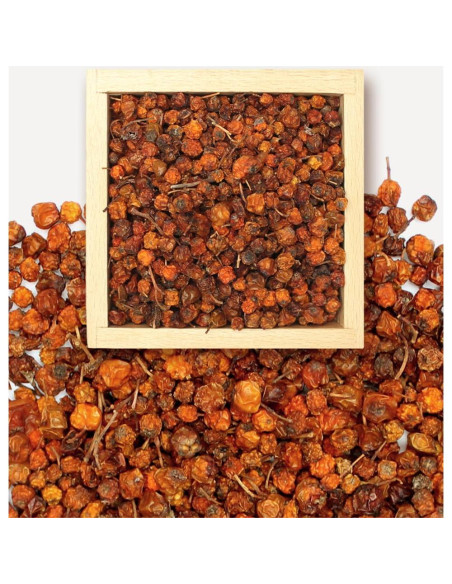 Baya de Rowan Orgánica Pura 500g - Frutas Sorbus commixta Secas