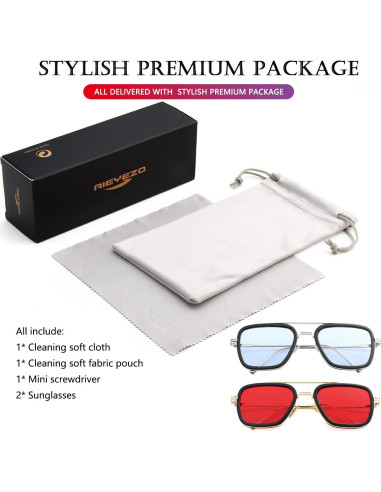 Gafas de sol AIEYEZO Tony Stark Cuadradas UV 100%