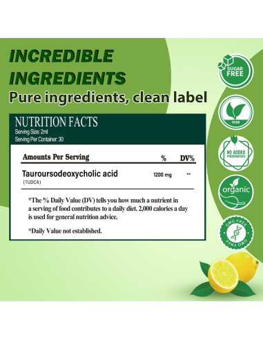 Gotas Líquidas TUDCA 1200mg Vita PLynxera - Soporte Hepático y Biliar