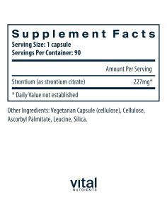 Citrato de Estroncio Vital Nutrients 227mg - 90 Cápsulas Veganas 2