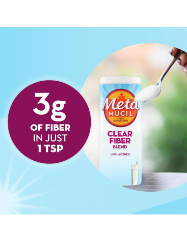 Suplemento de fibra Metamucil 408g - Mezcla clara sin sabor
