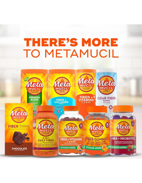 Suplemento de fibra Metamucil 408g - Mezcla clara sin sabor