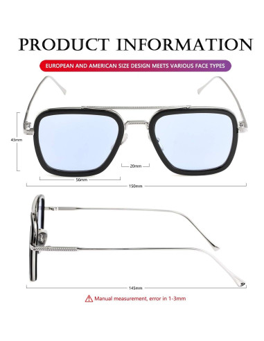 Gafas de sol AIEYEZO Tony Stark Cuadradas UV 100%