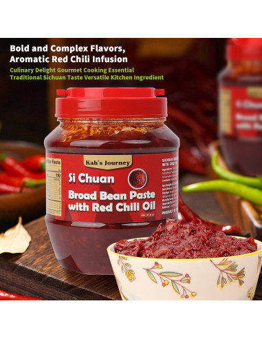 Pasta de Frijol Ancho con Aceite de Chile Rojo Pixian 500g