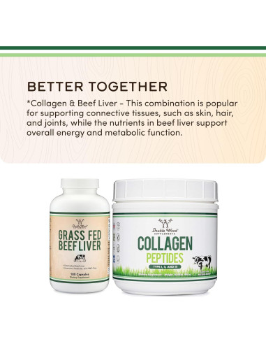 Cápsulas de Hígado de Res 1000mg Double Wood 180 Unidades