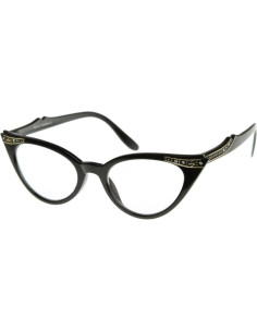 Gafas Ojo de Gato Transparentes Vintage con Rhinestones 2