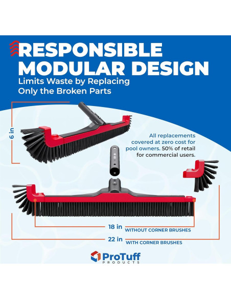 Cabezal de Cepillo para Piscina ProTuff 55.88 cm - Cerdas Resistentes