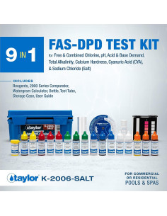 Kit de Pruebas para Piscinas y Spas Taylor K-2006-SALT 9-en-1 2