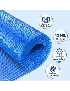 Cubierta Solar BigXwell 16x32 Pies Rectangular PE 12Mil 2