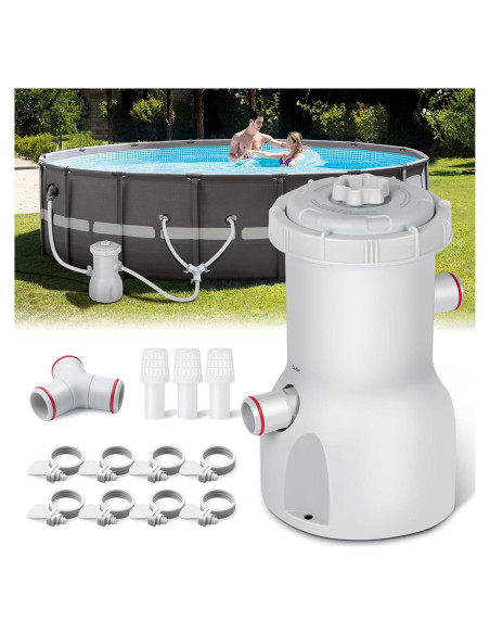 Filtro de Bomba de Piscina KimFilter 800 GPH 3028 L/h Gris