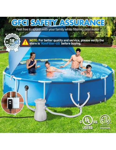 Filtro de Bomba de Piscina KimFilter 800 GPH 3028 L/h Gris