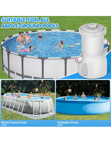 Filtro de Bomba de Piscina KimFilter 800 GPH 3028 L/h Gris