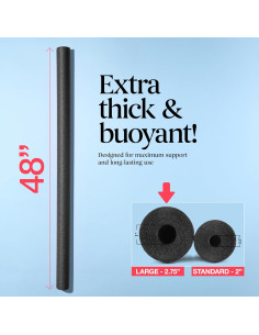 Fideos de Piscina de Espuma Play22 - Paquete de 6 Negros 121.92 cm 2