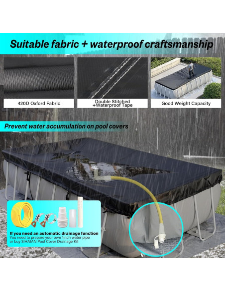Cubierta de Piscina SIHAIAN 2.74x5.49m Rectangular Resistente UV