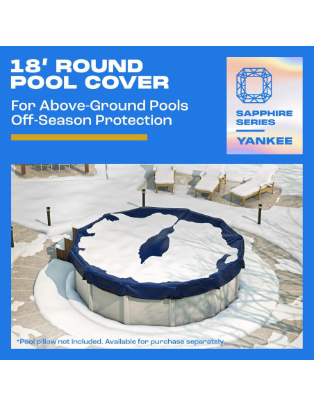 Cubierta de piscina redonda 18 pies Yankee Pool Pillow - Zafiro