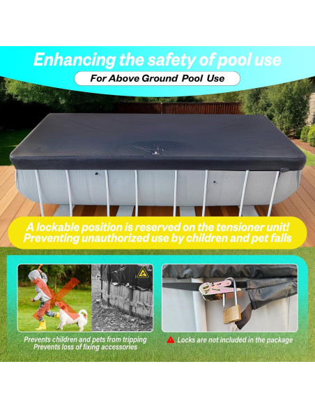 Cubierta de Piscina SIHAIAN 2.74x5.49m Rectangular Resistente UV