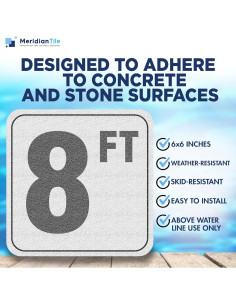 Marcadores de Profundidad de Piscina Vinilo 6x6 Azulejo Acuático 2