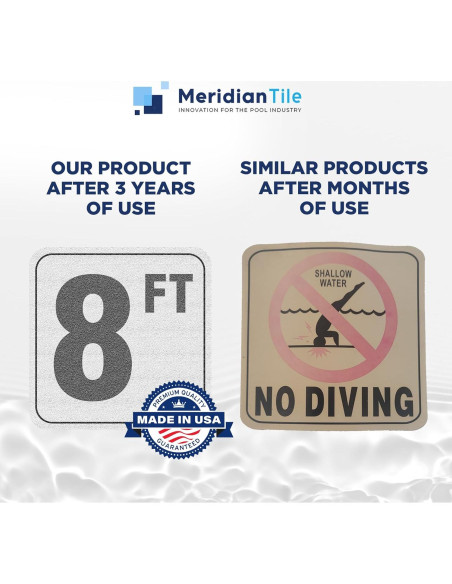 Marcadores de Profundidad de Piscina Vinilo 6x6 Azulejo Acuático