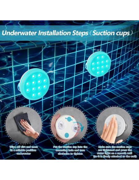 Luces LED sumergibles BOXPSII 4 Paquetes IP68 16 Colores