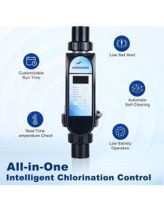 Clorador de Piscina de Agua Salada Rinoson 49,210L WiFi 2
