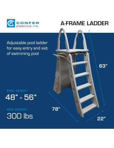 Escalera de Seguridad Ajustable Confer Plastics 7200 Gris 48-56"