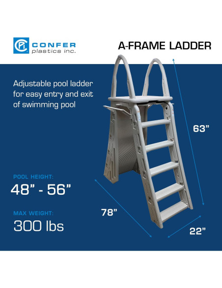 Escalera de Seguridad Ajustable Confer Plastics 7200 Gris 48-56"