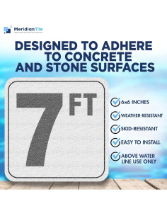 Marcadores de Profundidad de Piscina Vinilo 6x6" Antideslizante 2