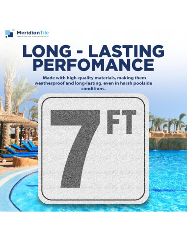 Marcadores de Profundidad de Piscina Vinilo 6x6" Antideslizante