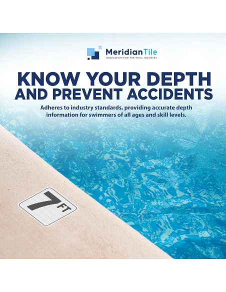 Marcadores de Profundidad de Piscina Vinilo 6x6" Antideslizante