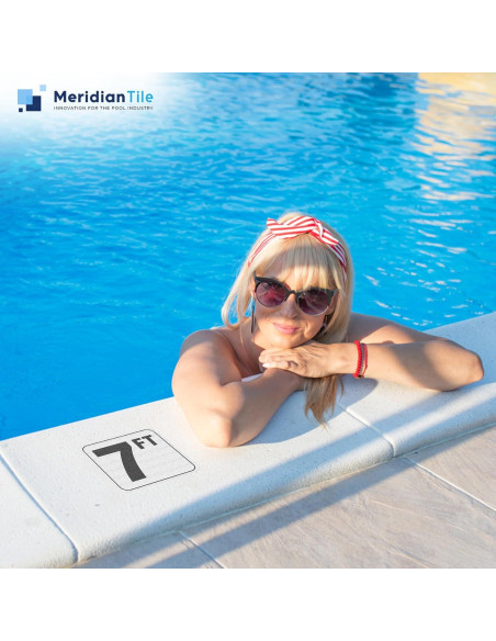 Marcadores de Profundidad de Piscina Vinilo 6x6" Antideslizante