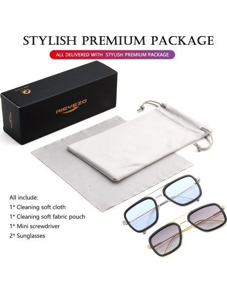 Gafas de sol AIEYEZO Tony Stark Cuadradas UV 100%