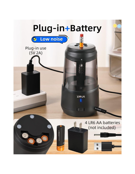 Afilador Eléctrico ZMOL JY-015 con Parada Automática y 5 Velocidades