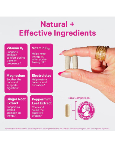 Cápsulas de Vitamina B6 y Jengibre Pink Stork - 60ct