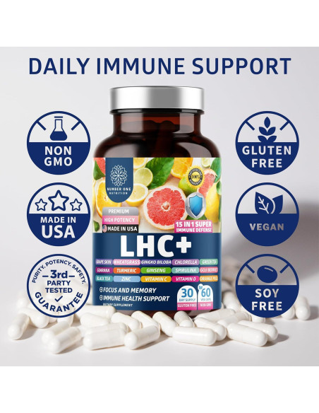 Suplemento Inmunológico LHC+ Number One Nutrition 60 Cápsulas
