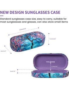 Funda Dura Molshine para Gafas de Sol Grande Color Flores 2