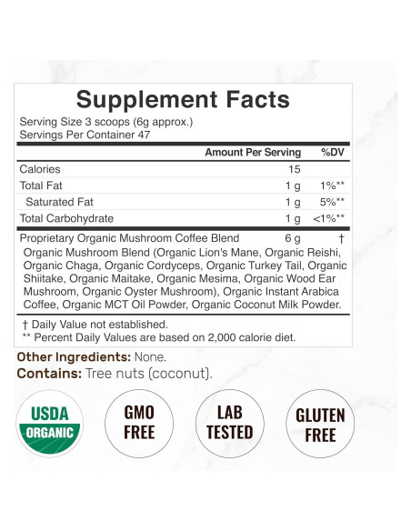 Café de Champiñones Orgánico Deal Supplement 283g - 10 Champiñones Adaptogénicos