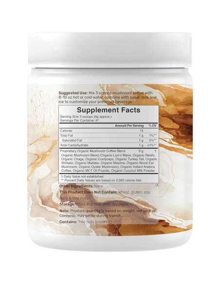 Café de Champiñones Orgánico Deal Supplement 283g - 10 Champiñones Adaptogénicos