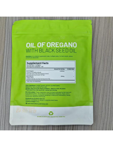 Cápsulas de Aceite de Orégano Orgánico VivoNu 300 Pcs