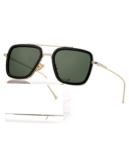 Gafas de sol AIEYEZO Tony Stark Cuadradas UV 100% Oro/Negro