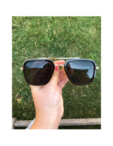 Gafas de sol AIEYEZO Tony Stark Cuadradas UV 100% Oro/Negro