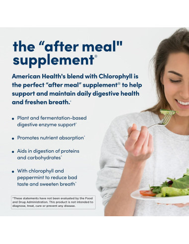 Enzima de Papaya Masticable con Clorofila American Health 100 Unidades