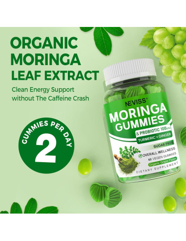 Gomitas de Moringa Veganas NEVISS 60 Unidades Sin Azúcar