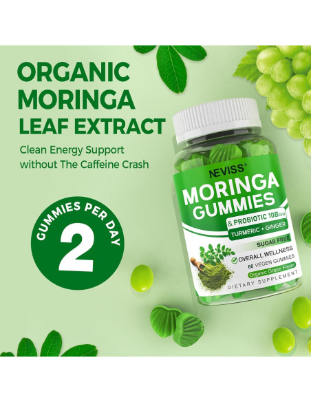 Gomitas de Moringa Veganas NEVISS 60 Unidades Sin Azúcar